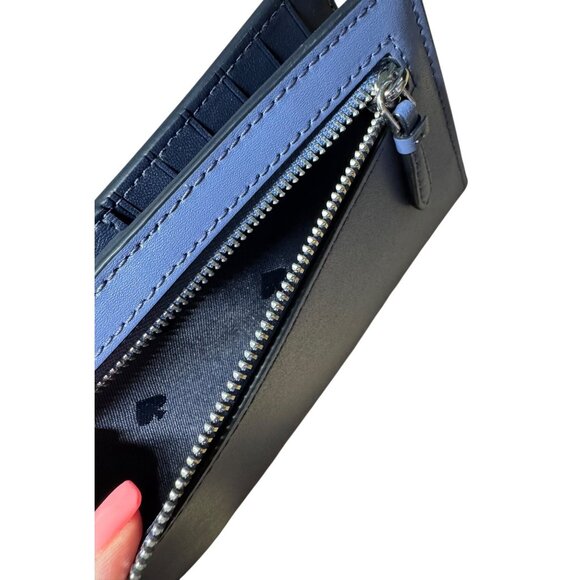 Kate Spade New York Blue Leather Wallet With Snap &‎ Zipper Closures - Picture 2 of 5